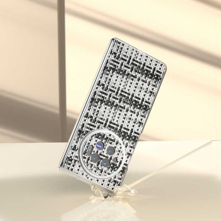 For vivo X Fold3 Colorful Rhombic Texture Frosted Translucent Frame PU Phone Case