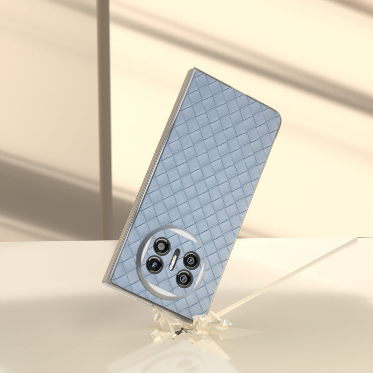 For Huawei Mate X5 Woven Texture Frosted Translucent Frame PU Phone Case