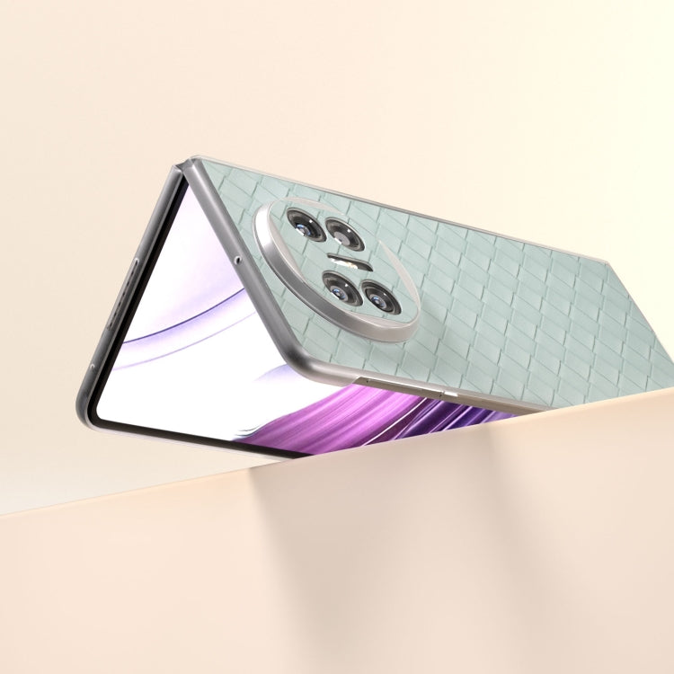 For Huawei Mate X5 Woven Texture Frosted Translucent Frame PU Phone Case