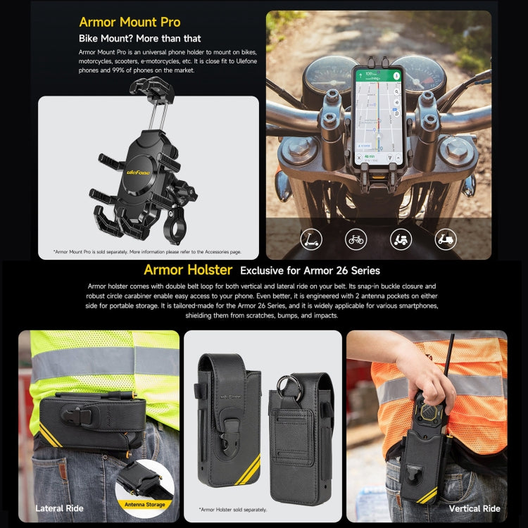[HK Warehouse] Ulefone Armor 26 Ultra Walkie-Talkie Version Rugged Phone, 12GB+512GB, 6.78 inch Android 13 MediaTek Dimensity 8020 Octa Core, Network: 5G, NFC - Black