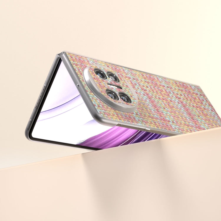 For Huawei Mate X5 Colorful Rhombic Texture Frosted Translucent Frame PU Phone Case