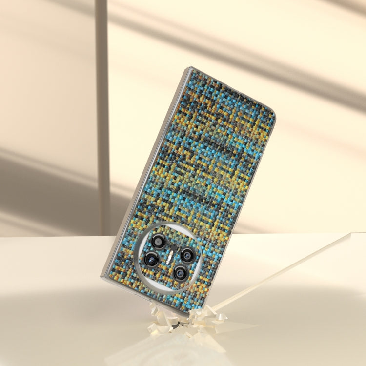 For Huawei Mate X5 Colorful Rhombic Texture Frosted Translucent Frame PU Phone Case