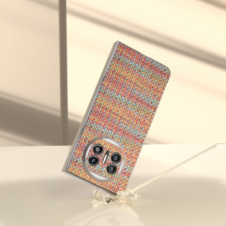 For Huawei Mate X5 Colorful Rhombic Texture Frosted Translucent Frame PU Phone Case