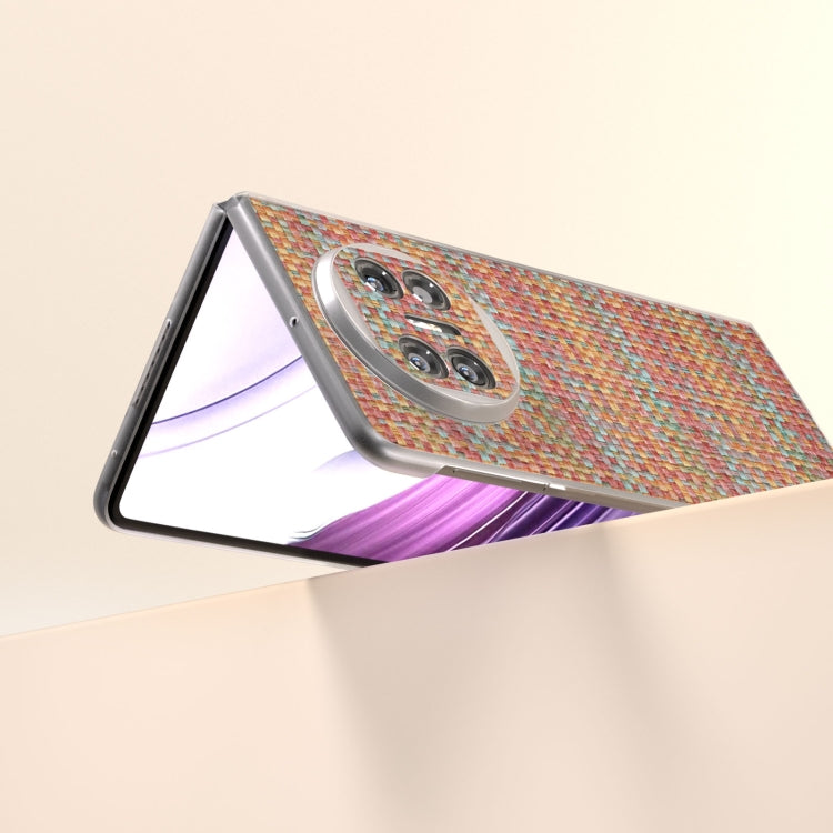 For Huawei Mate X5 Colorful Rhombic Texture Frosted Translucent Frame PU Phone Case