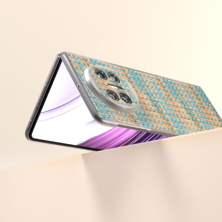 For Huawei Mate X5 Colorful Rhombic Texture Frosted Translucent Frame PU Phone Case