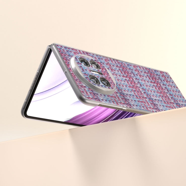 For Huawei Mate X5 Colorful Rhombic Texture Frosted Translucent Frame PU Phone Case