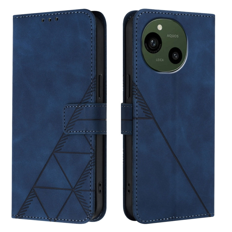 For Sharp Aquos R9 Crossbody 3D Embossed Flip Leather Phone Case