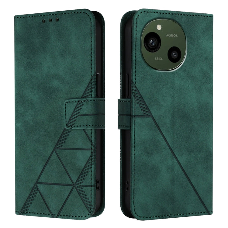 For Sharp Aquos R9 Crossbody 3D Embossed Flip Leather Phone Case