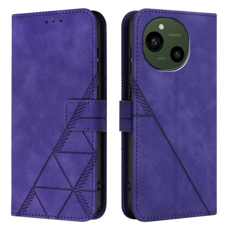 For Sharp Aquos R9 Crossbody 3D Embossed Flip Leather Phone Case