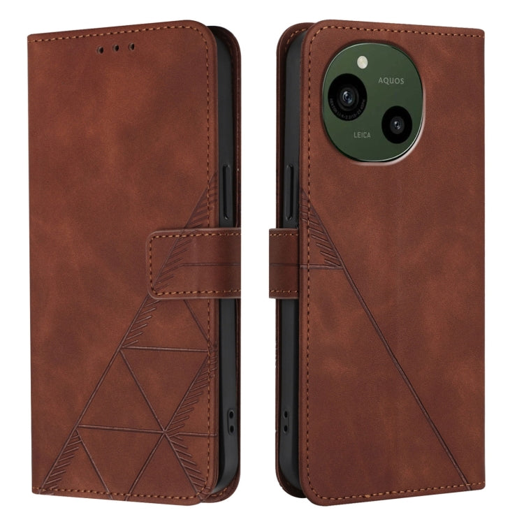 For Sharp Aquos R9 Crossbody 3D Embossed Flip Leather Phone Case