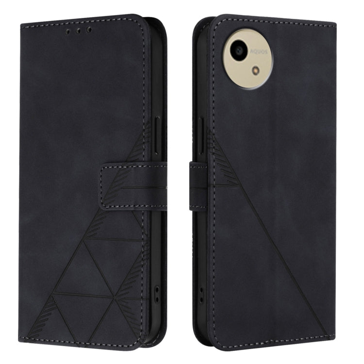 For Sharp Aquos Wish4 Crossbody 3D Embossed Flip Leather Phone Case