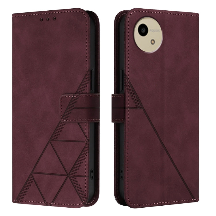 For Sharp Aquos Wish4 Crossbody 3D Embossed Flip Leather Phone Case