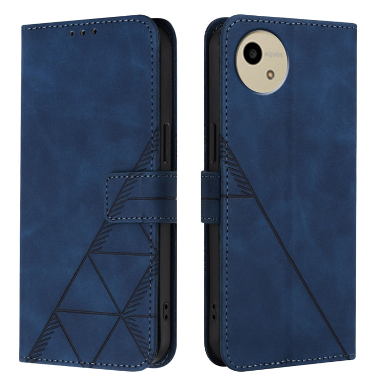 For Sharp Aquos Wish4 Crossbody 3D Embossed Flip Leather Phone Case