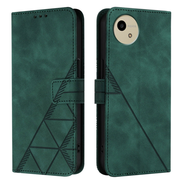 For Sharp Aquos Wish4 Crossbody 3D Embossed Flip Leather Phone Case