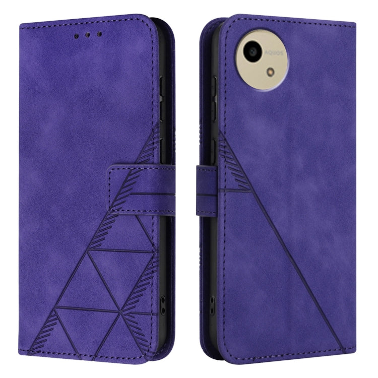 For Sharp Aquos Wish4 Crossbody 3D Embossed Flip Leather Phone Case