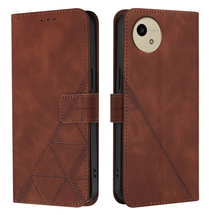 For Sharp Aquos Wish4 Crossbody 3D Embossed Flip Leather Phone Case