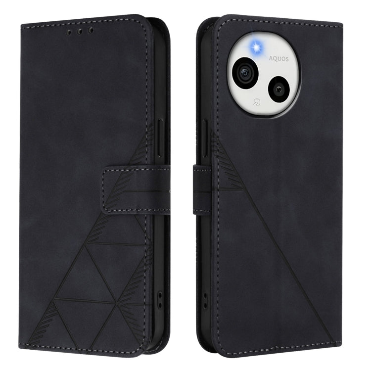For Sharp Aquos Sense9 Crossbody 3D Embossed Flip Leather Phone Case
