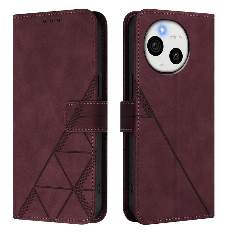 For Sharp Aquos Sense9 Crossbody 3D Embossed Flip Leather Phone Case