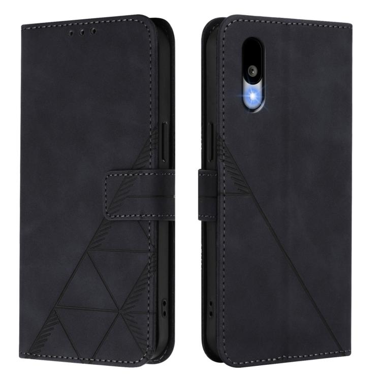 For Sharp Basio Active3 Crossbody 3D Embossed Flip Leather Phone Case