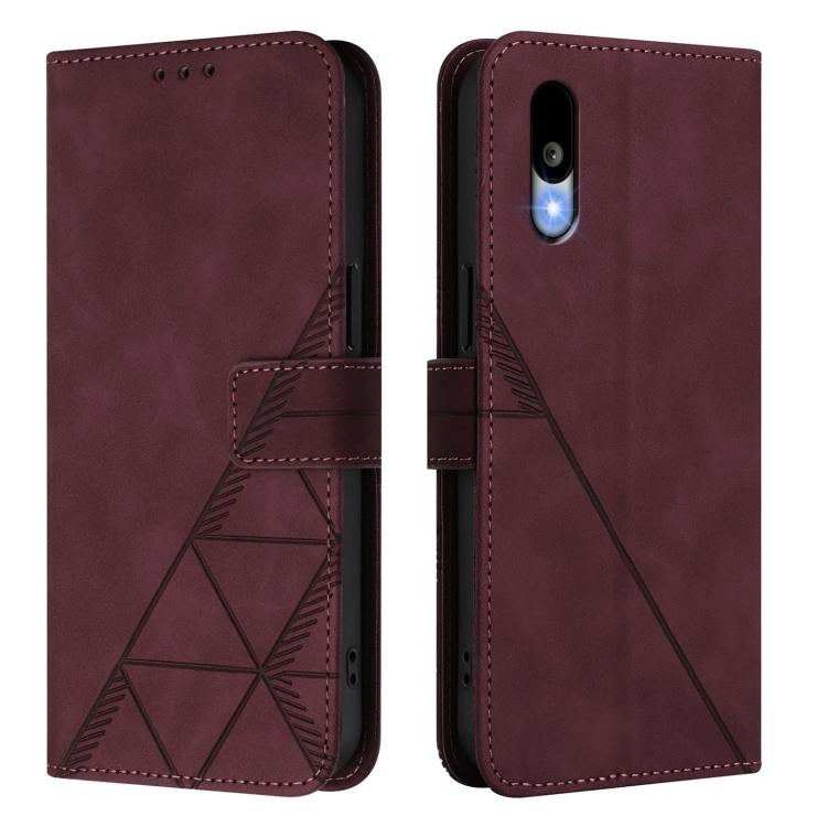 For Sharp Basio Active3 Crossbody 3D Embossed Flip Leather Phone Case