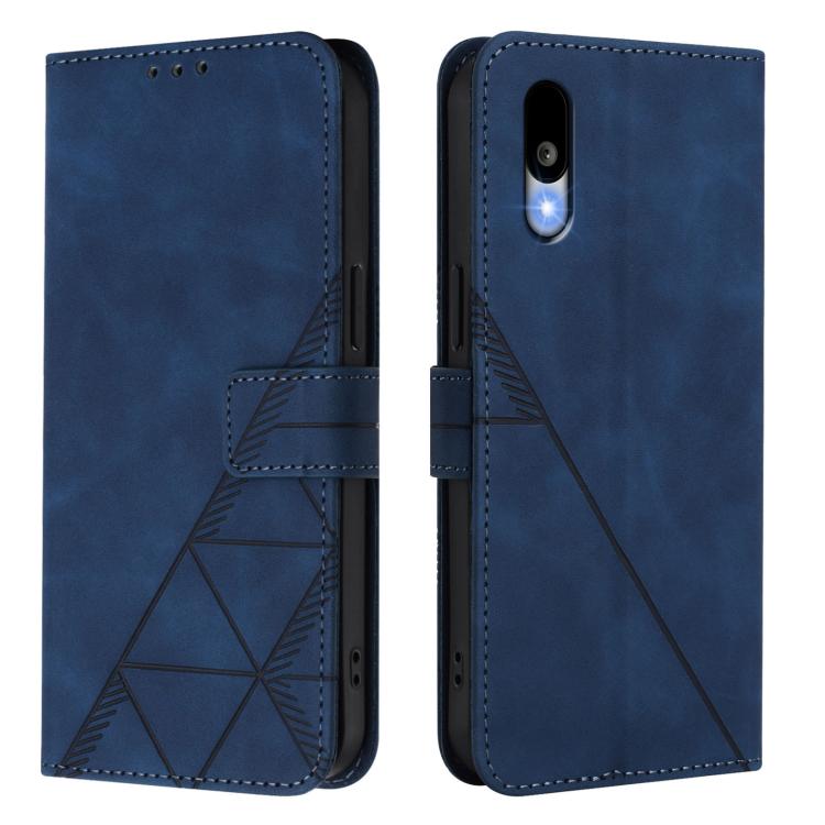For Sharp Basio Active3 Crossbody 3D Embossed Flip Leather Phone Case