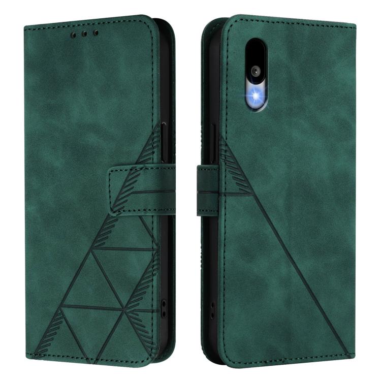 For Sharp Basio Active3 Crossbody 3D Embossed Flip Leather Phone Case