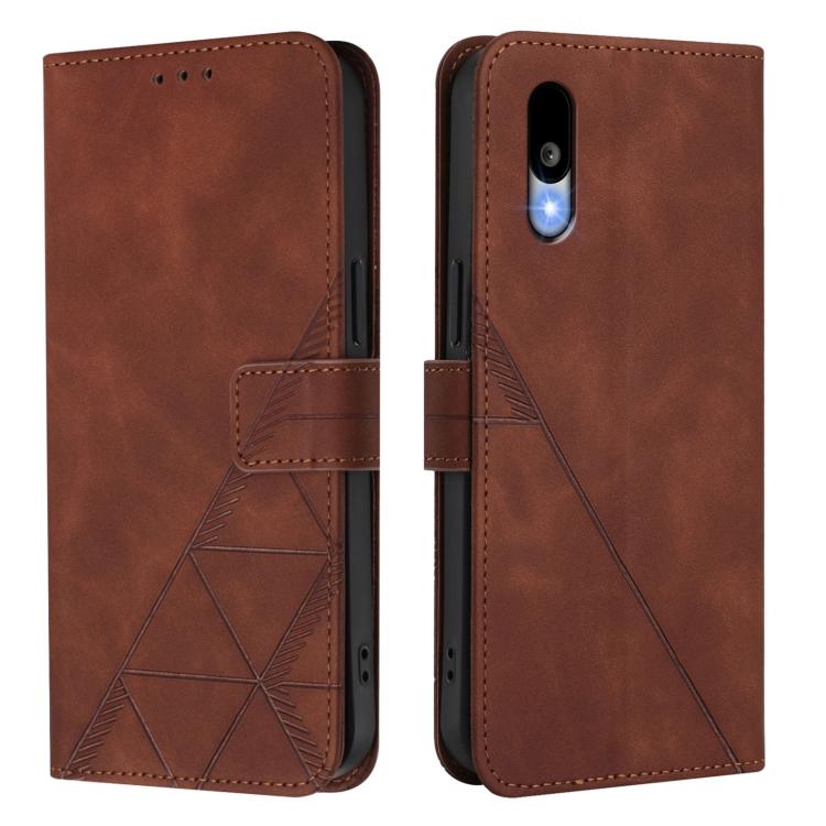For Sharp Basio Active3 Crossbody 3D Embossed Flip Leather Phone Case