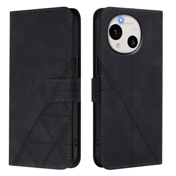 For Sharp Aquos R11 Crossbody 3D Embossed Flip Leather Phone Case