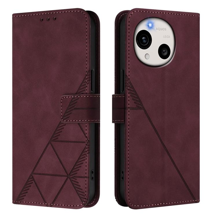 For Sharp Aquos R11 Crossbody 3D Embossed Flip Leather Phone Case