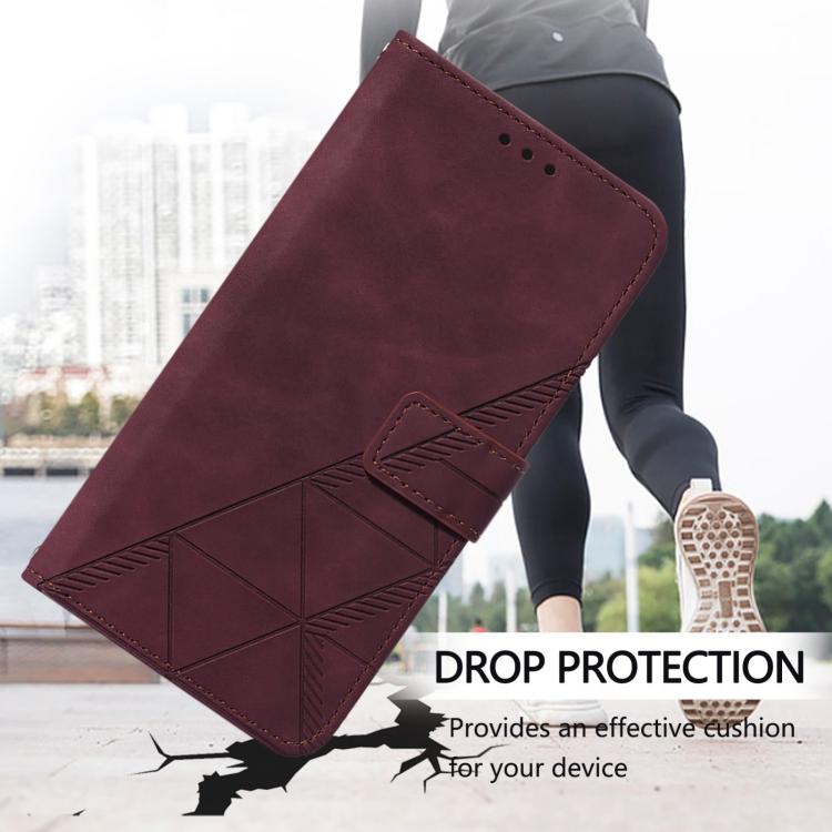 For Sharp Aquos R11 Crossbody 3D Embossed Flip Leather Phone Case