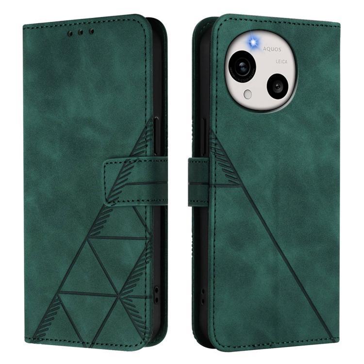 For Sharp Aquos R11 Crossbody 3D Embossed Flip Leather Phone Case