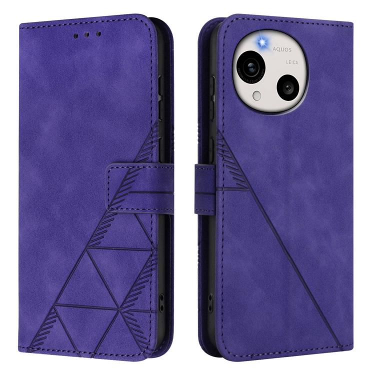 For Sharp Aquos R11 Crossbody 3D Embossed Flip Leather Phone Case