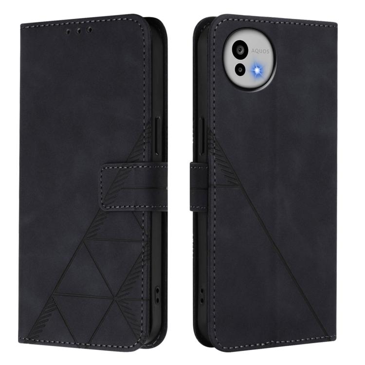 For Sharp Aquos wish6 Crossbody 3D Embossed Flip Leather Phone Case