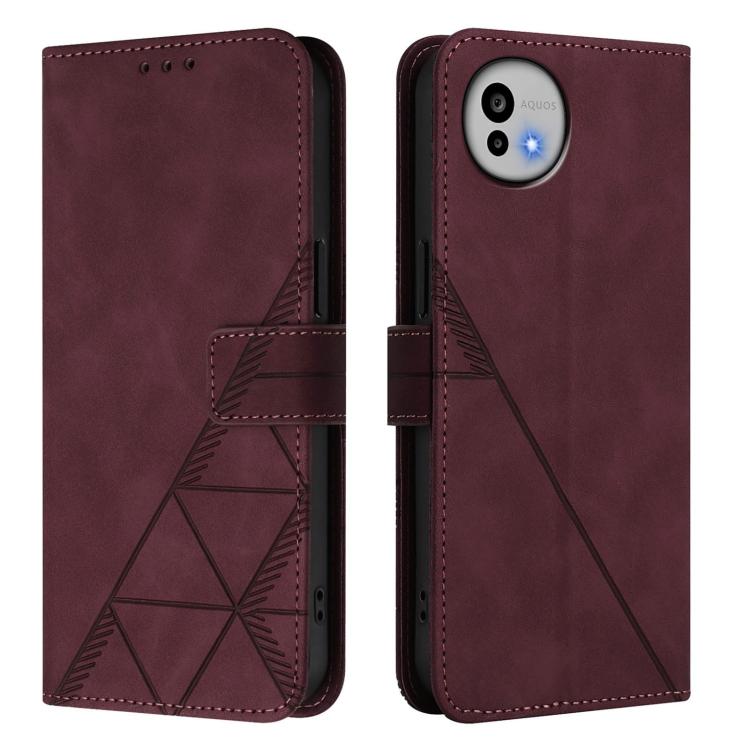 For Sharp Aquos wish6 Crossbody 3D Embossed Flip Leather Phone Case