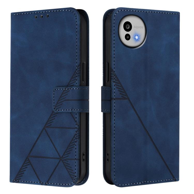 For Sharp Aquos wish6 Crossbody 3D Embossed Flip Leather Phone Case