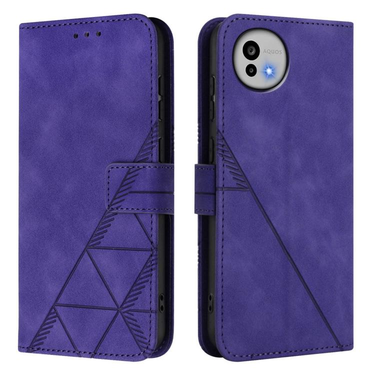 For Sharp Aquos wish6 Crossbody 3D Embossed Flip Leather Phone Case