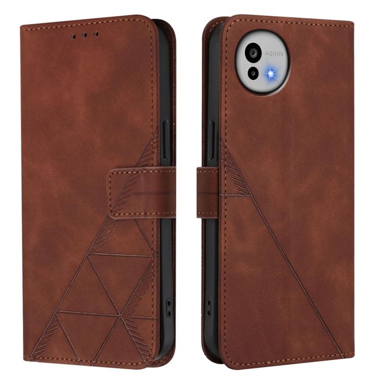 For Sharp Aquos wish6 Crossbody 3D Embossed Flip Leather Phone Case
