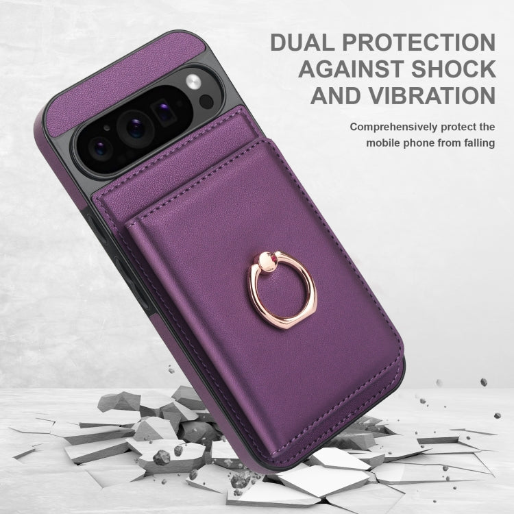 For Google Pixel 9 Pro XL RFID Anti-theft Card Ring Holder Phone Case