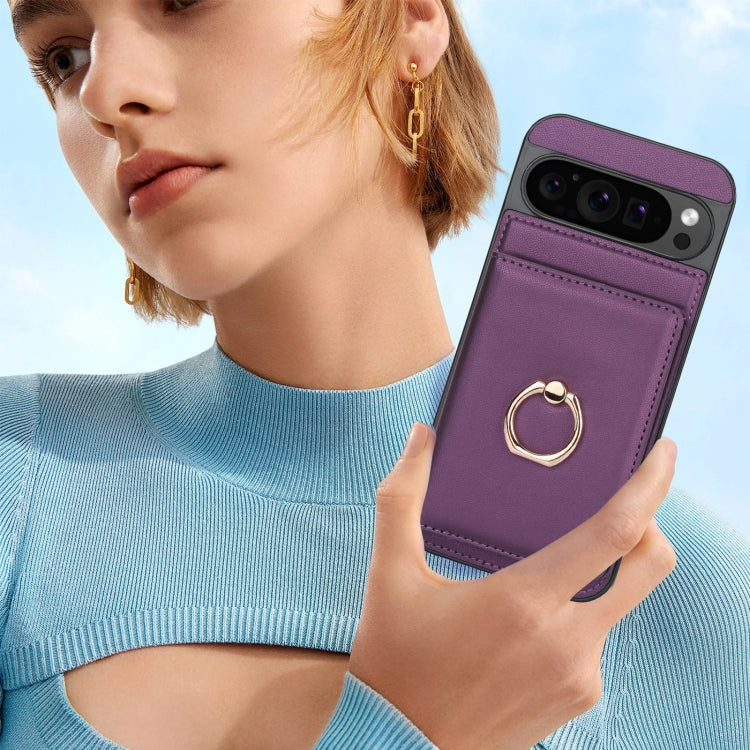For Google Pixel 9 Pro XL RFID Anti-theft Card Ring Holder Phone Case