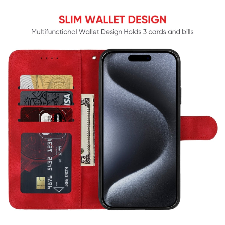 For iPhone 15 Pro Max Skin Feel Geometric Lines Leather Phone Case