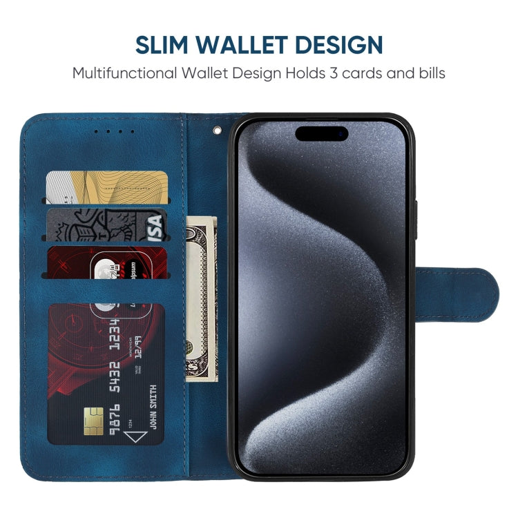 For iPhone 15 Pro Max Skin Feel Geometric Lines Leather Phone Case