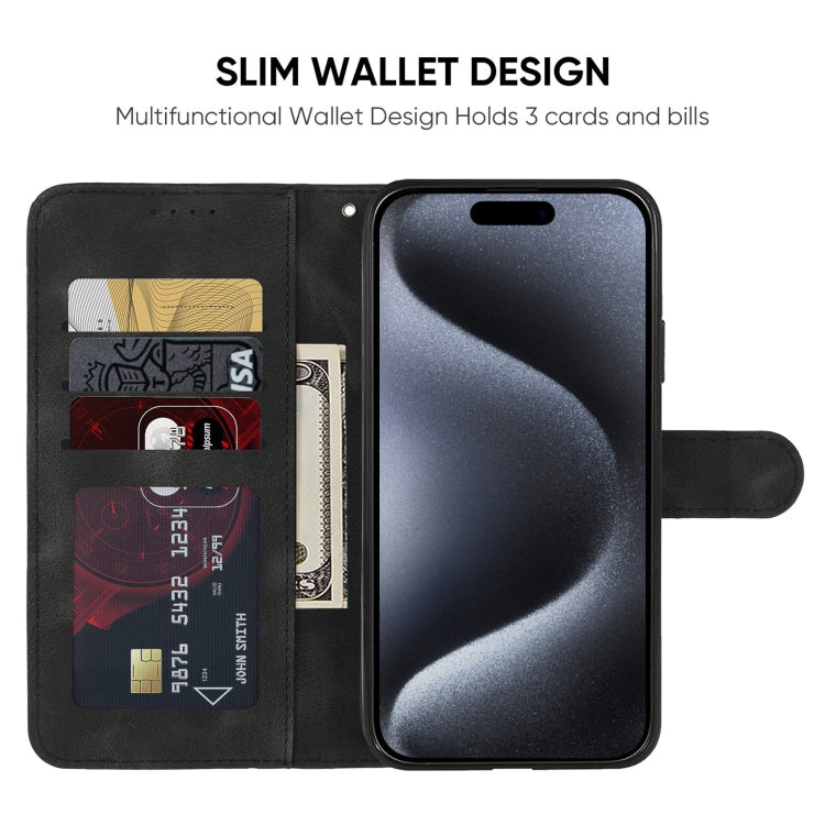 For iPhone 15 Pro Skin Feel Geometric Lines Leather Phone Case