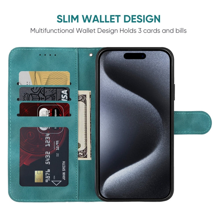 For iPhone 15 Pro Skin Feel Geometric Lines Leather Phone Case