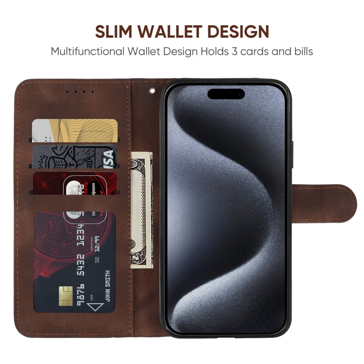 For iPhone 15 Pro Skin Feel Geometric Lines Leather Phone Case
