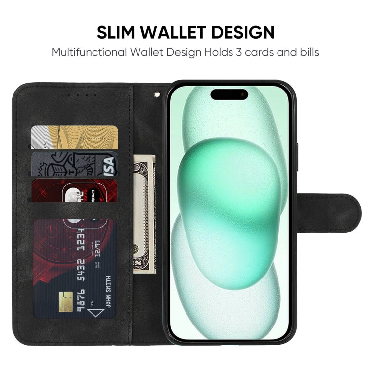 For iPhone 15 Plus Skin Feel Geometric Lines Leather Phone Case