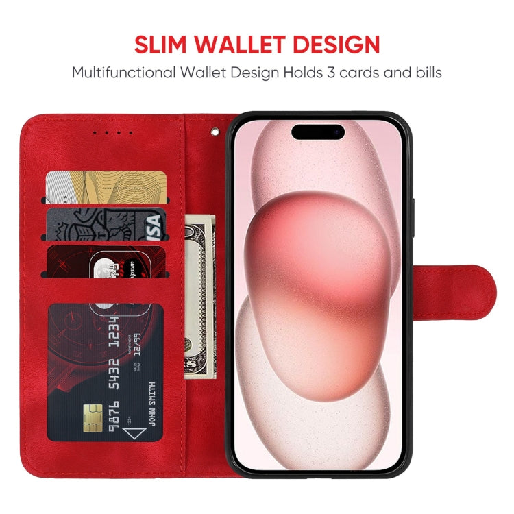 For iPhone 15 Skin Feel Geometric Lines Leather Phone Case