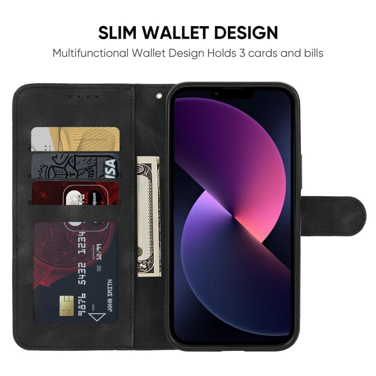 For iPhone 14 Plus Skin Feel Geometric Lines Leather Phone Case