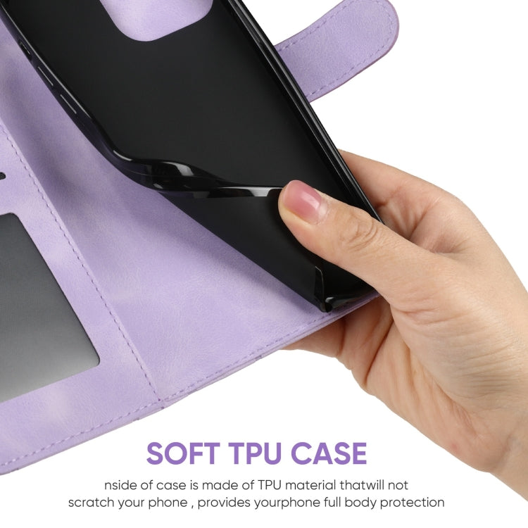 For iPhone 14 Plus Skin Feel Geometric Lines Leather Phone Case