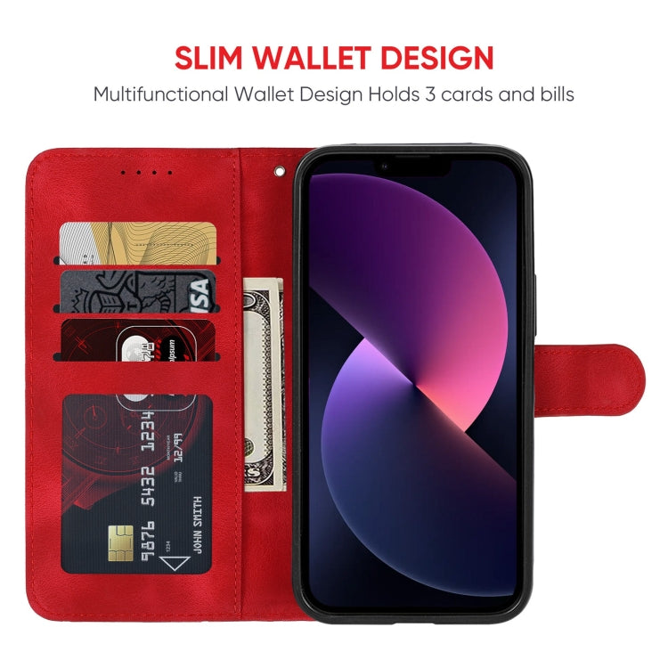 For iPhone 14 Skin Feel Geometric Lines Leather Phone Case