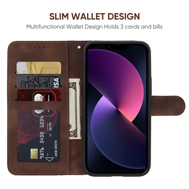 For iPhone 14 Skin Feel Geometric Lines Leather Phone Case